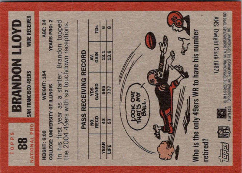 2005 Topps Heritage Brandon Lloyd