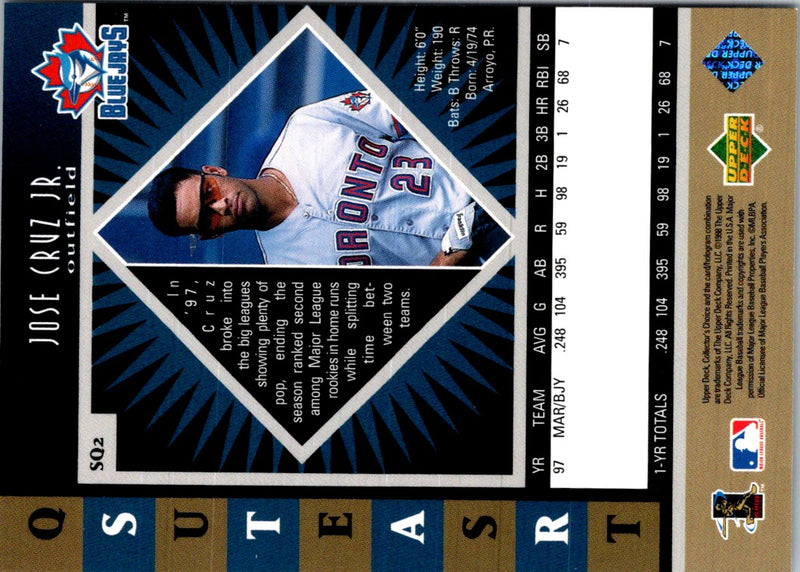1998 Collector's Choice StarQuest Single Jose Cruz Jr.