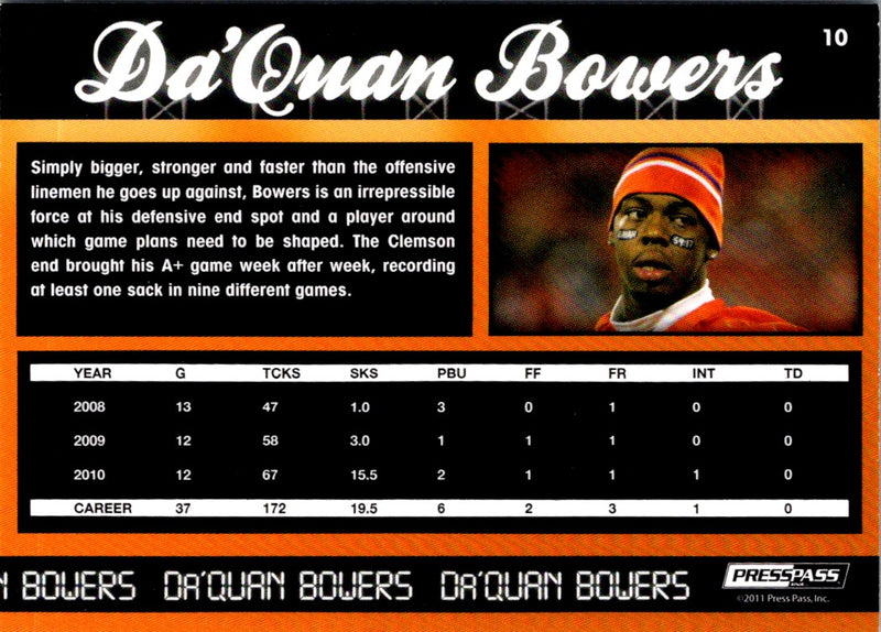 2011 Press Pass Da'Quan Bowers