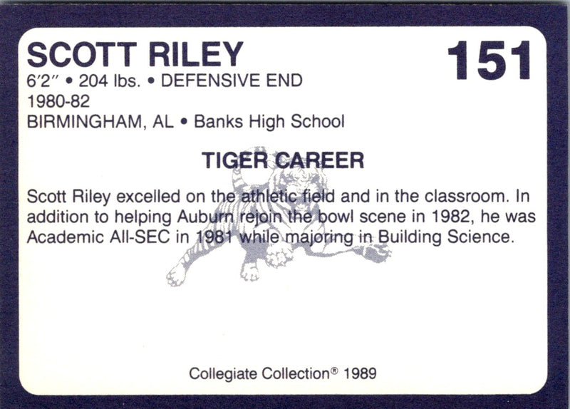 1989 Collegiate Collection Auburn Coke 580 Scott Riley