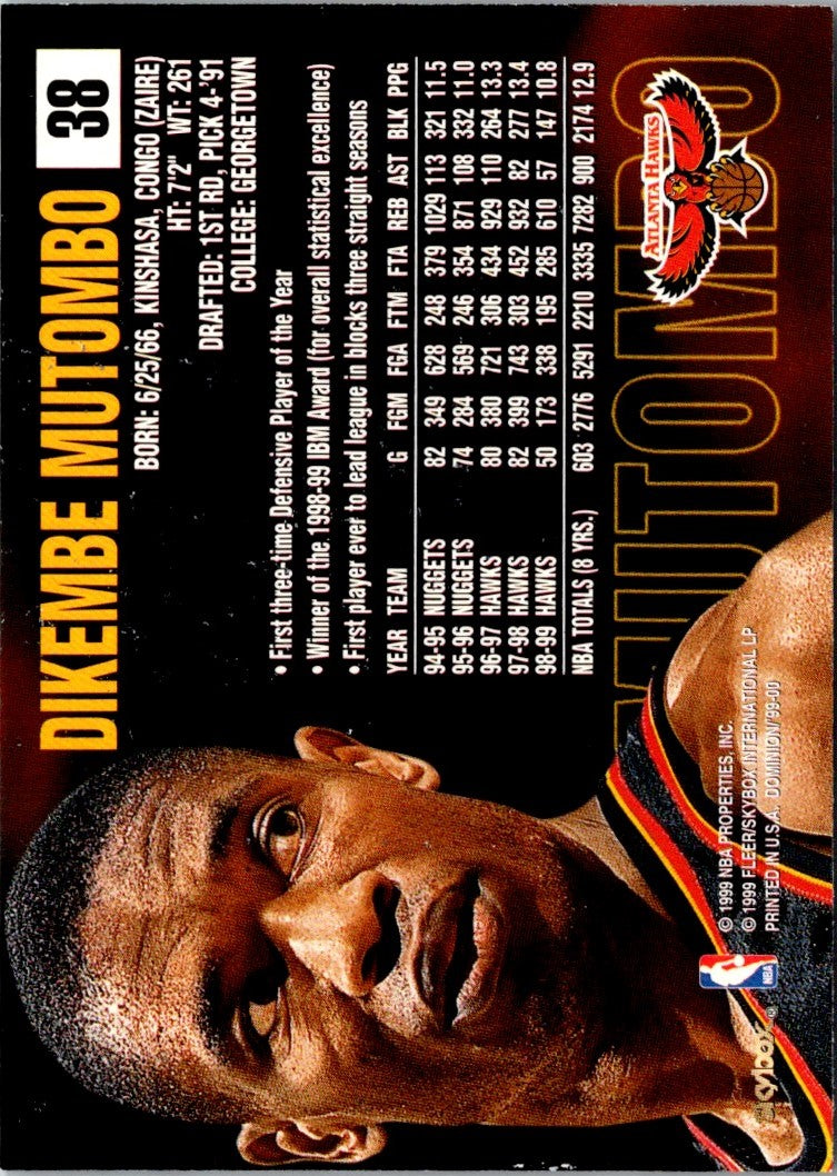 1999 SkyBox Dominion Dikembe Mutombo