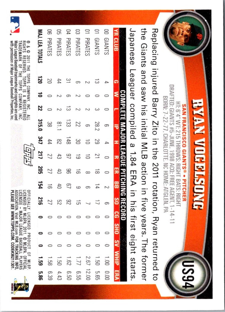 2011 Topps Update Ryan Vogelsong