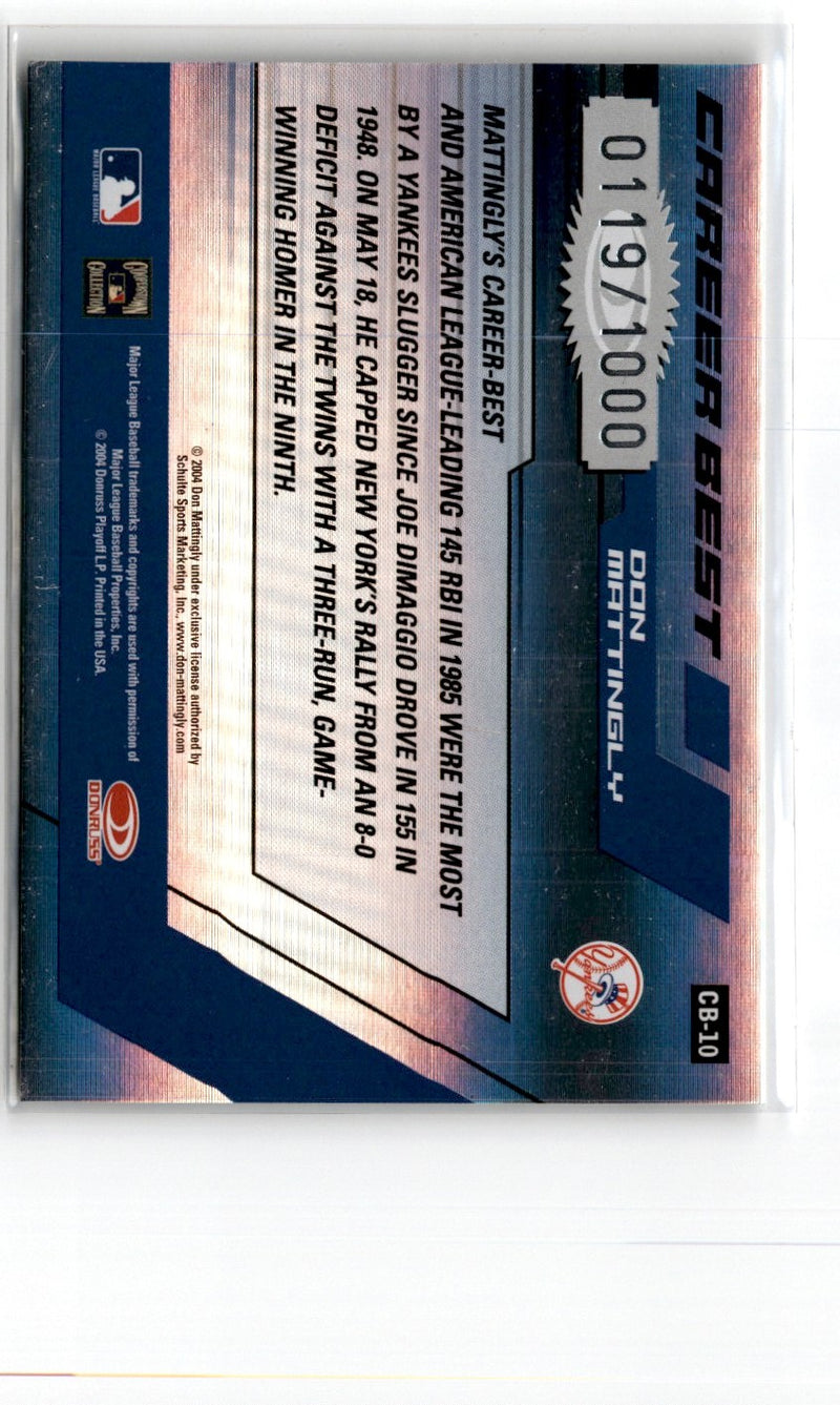 2004 Donruss Elite Career Best Don Mattingly