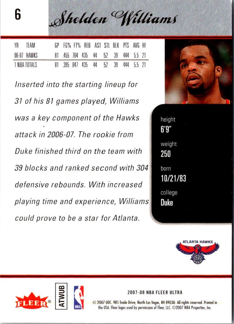 2007 Ultra Shelden Williams