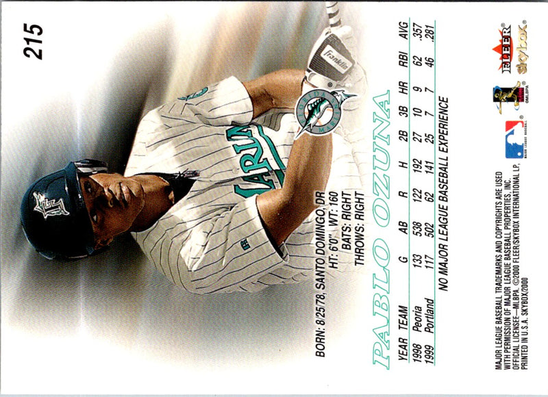 2000 SkyBox Pablo Ozuna