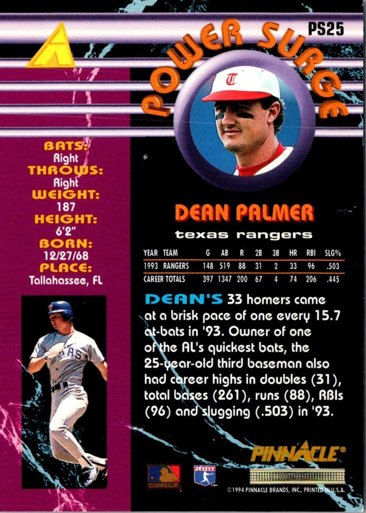 1994 Pinnacle Power Surge Dean Palmer