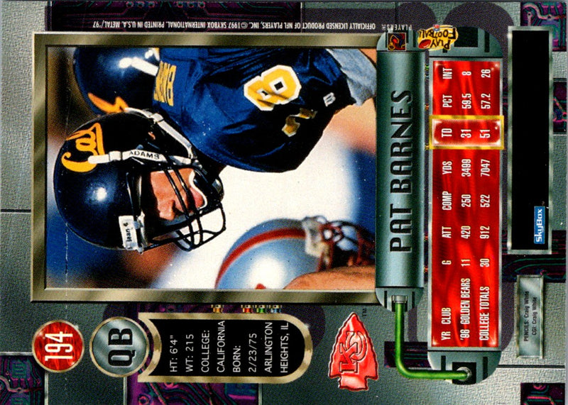 1997 Metal Universe Pat Barnes