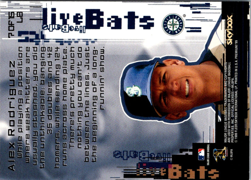 1999 SkyBox Premium Live Bats Alex Rodriguez