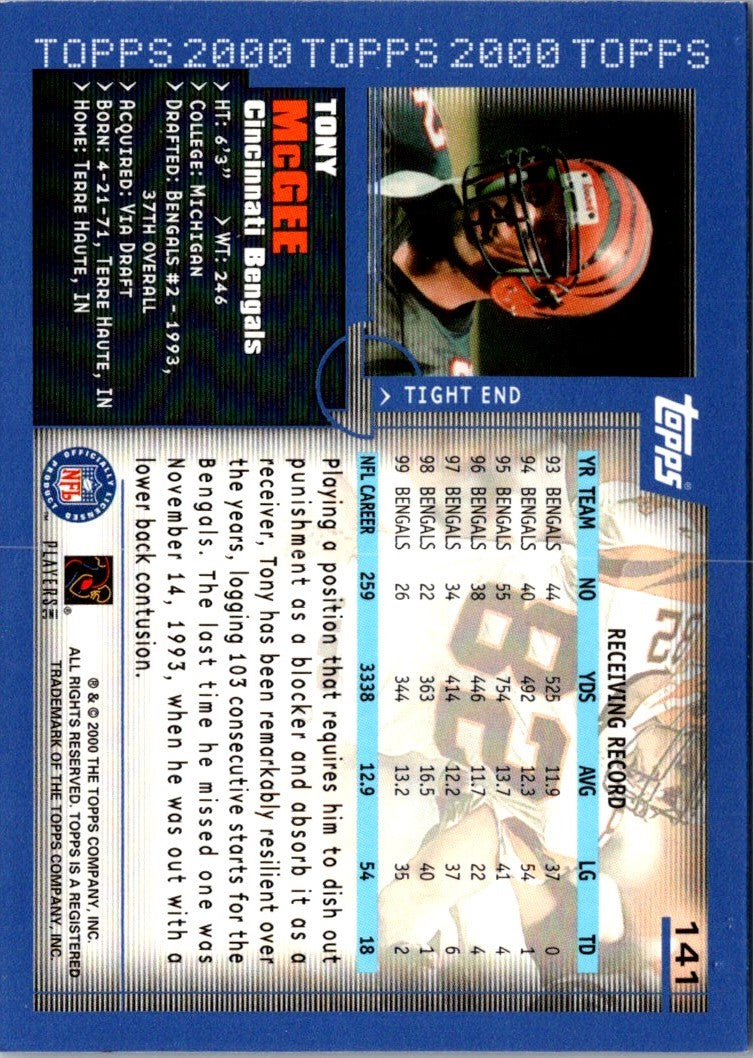 2000 Topps Collection Tony McGee
