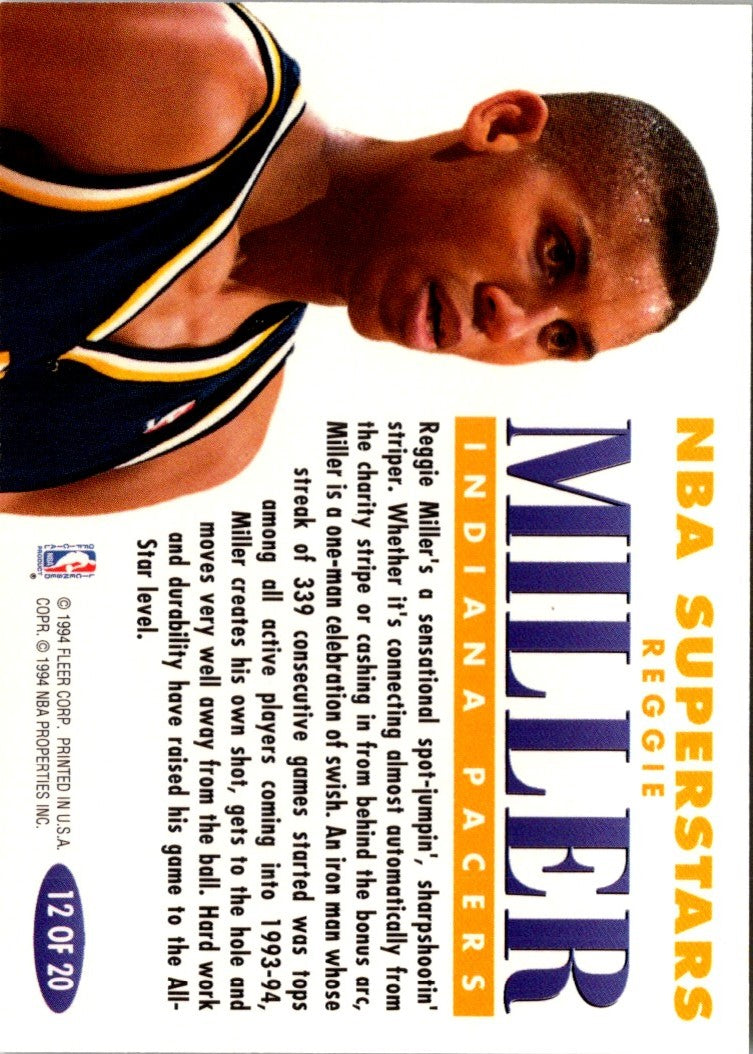 1993 Fleer NBA Superstars Reggie Miller