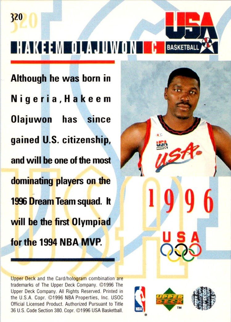 1996 Upper Deck USA Gold Hakeem Olajuwon