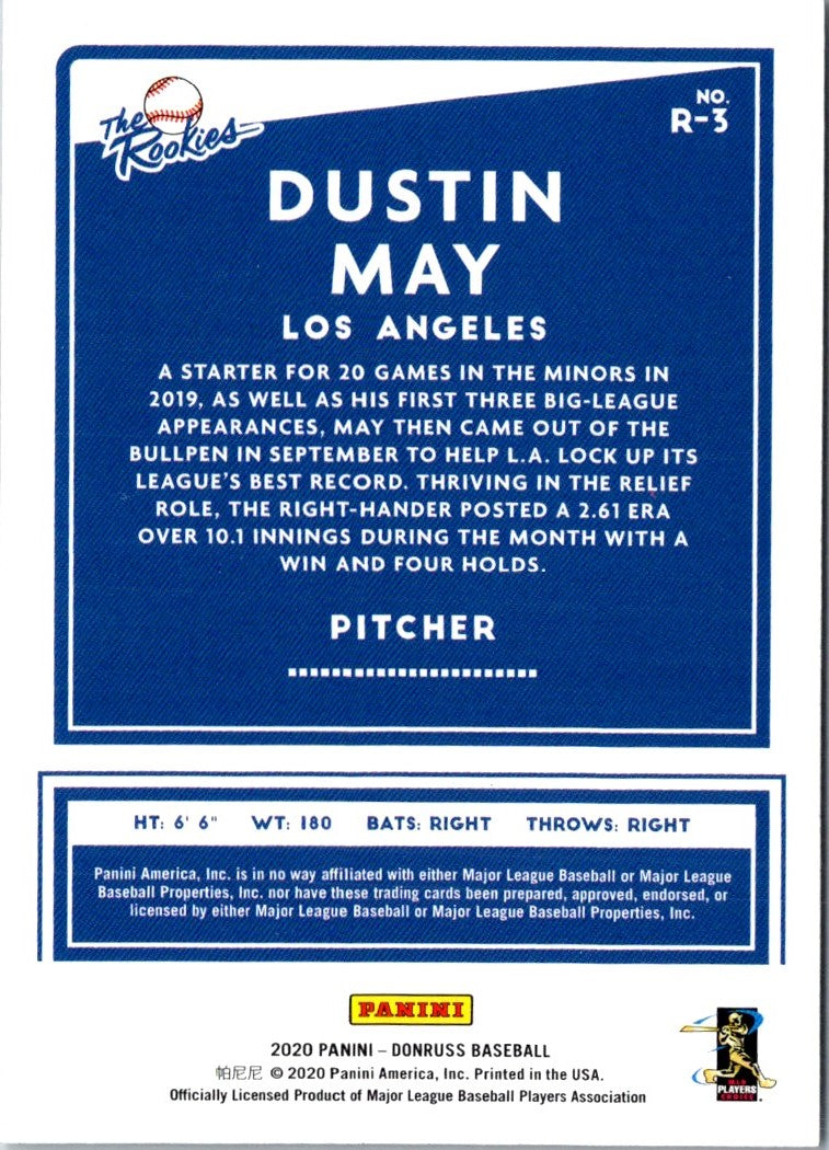 2020 Donruss The Rookies Dustin May