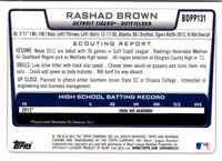 2012 Bowman Draft Picks & Prospects Chrome Rashad Brown #BDPP131