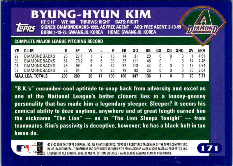 2003 Topps Byung-Hyun Kim