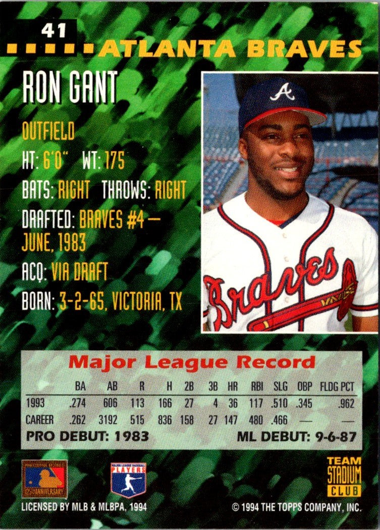 1994 Stadium Club Team Ron Gant