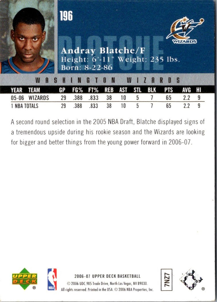 2006 Upper Deck Andray Blatche