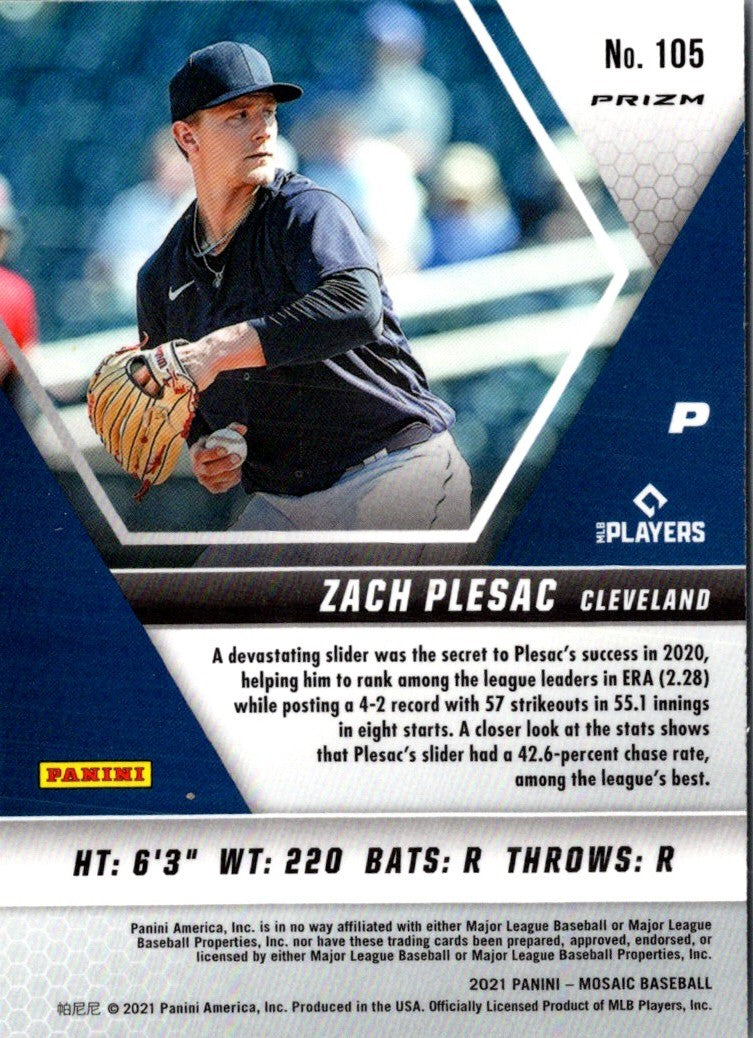 2021 Panini Mosaic Green Zach Plesac