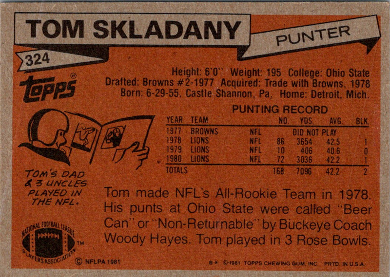 1981 Topps Tom Skladany