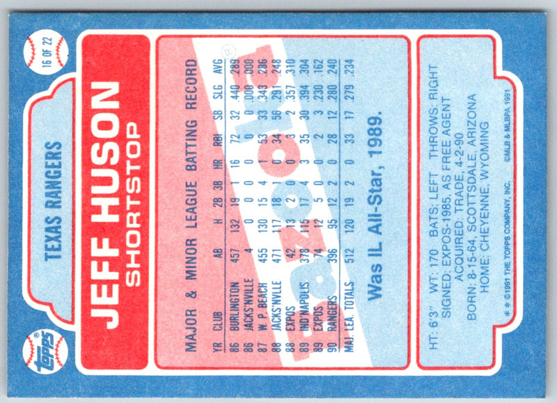 1991 Topps Bazooka Jeff Huson
