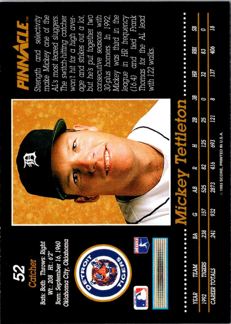 1993 Pinnacle Mickey Tettleton
