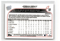 2022 Topps Chrome Josiah Gray #160 Rookie