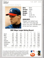 2002 Topps Post Cereal Chipper Jones #12