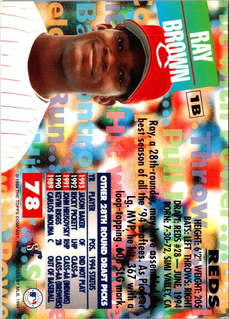 1994 Stadium Club Draft Picks Ray Brown
