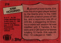 1987 Topps Erik Howard #29 Rookie
