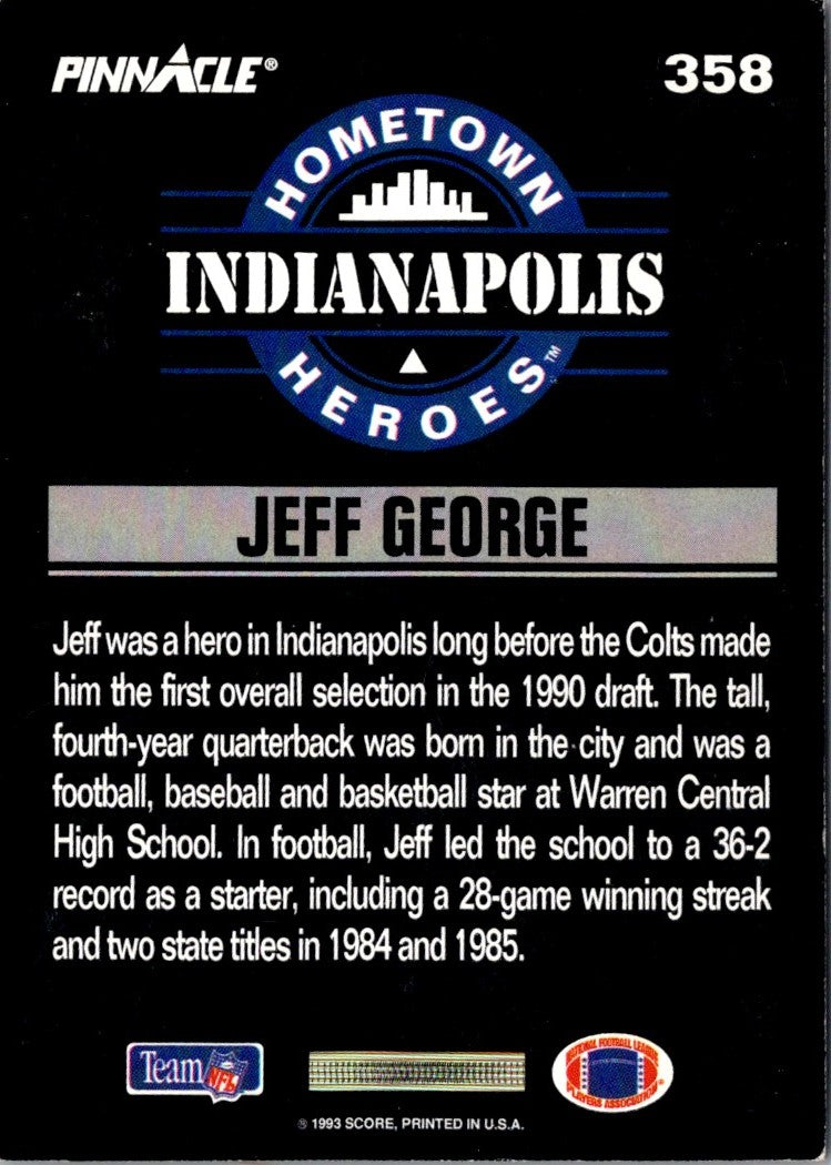 1993 Pinnacle Jeff George