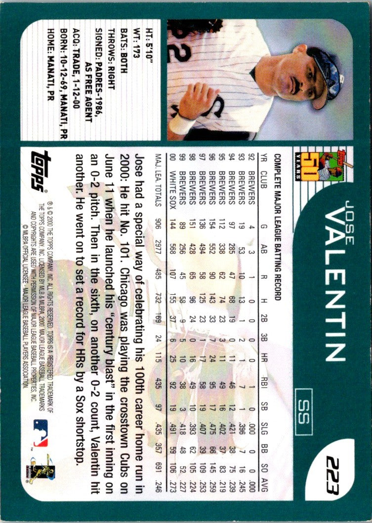 2001 Topps Jose Valentin