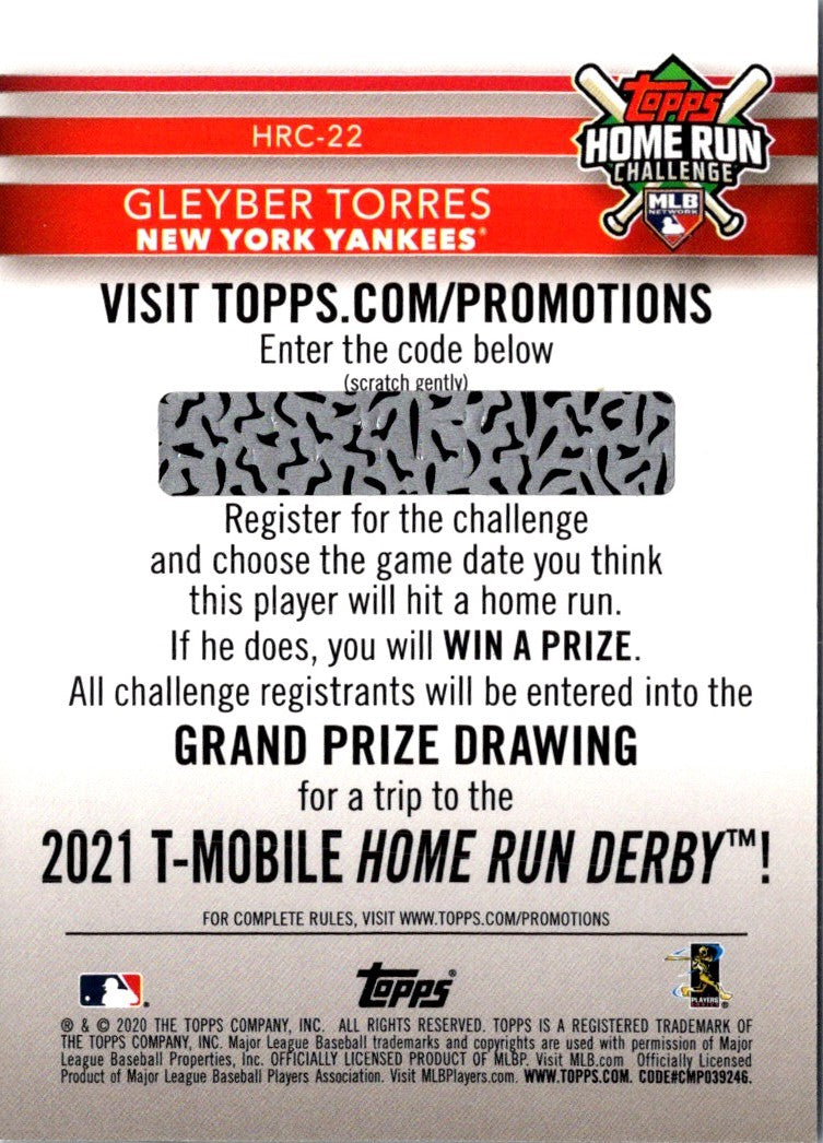 2020 Topps Home Run Challenge (Series 2) Gleyber Torres