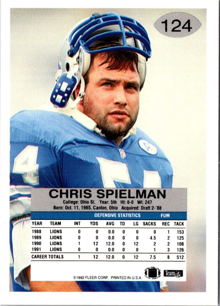 1992 Fleer Chris Spielman