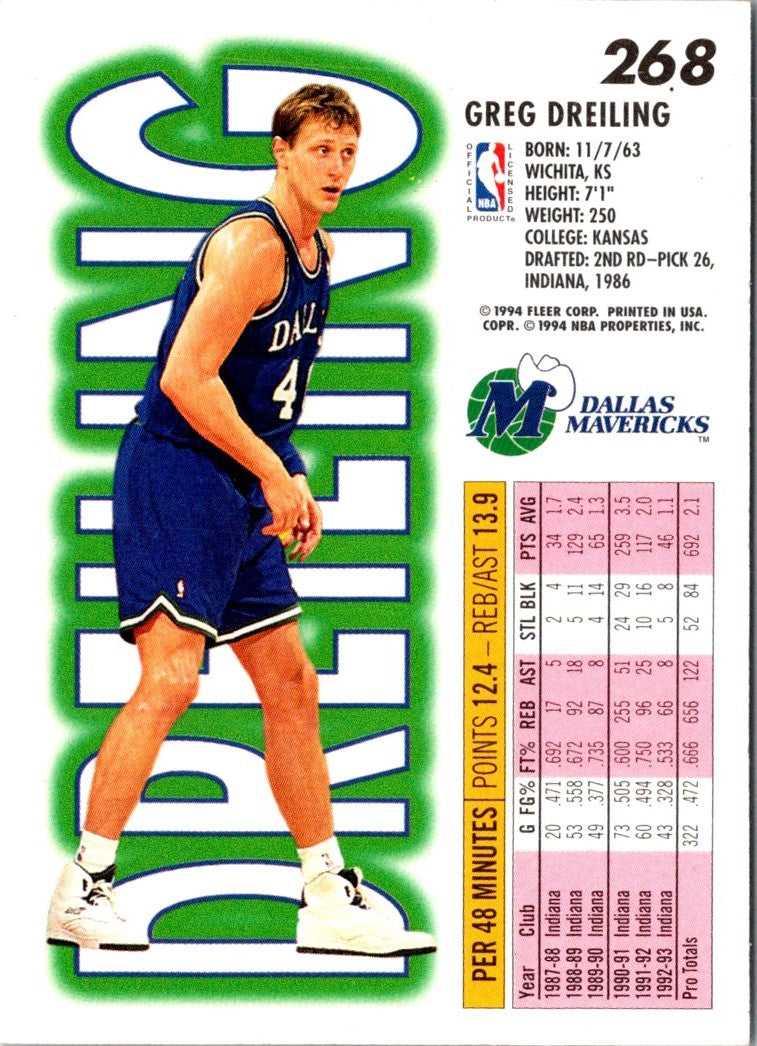 1993 Fleer Greg Dreiling