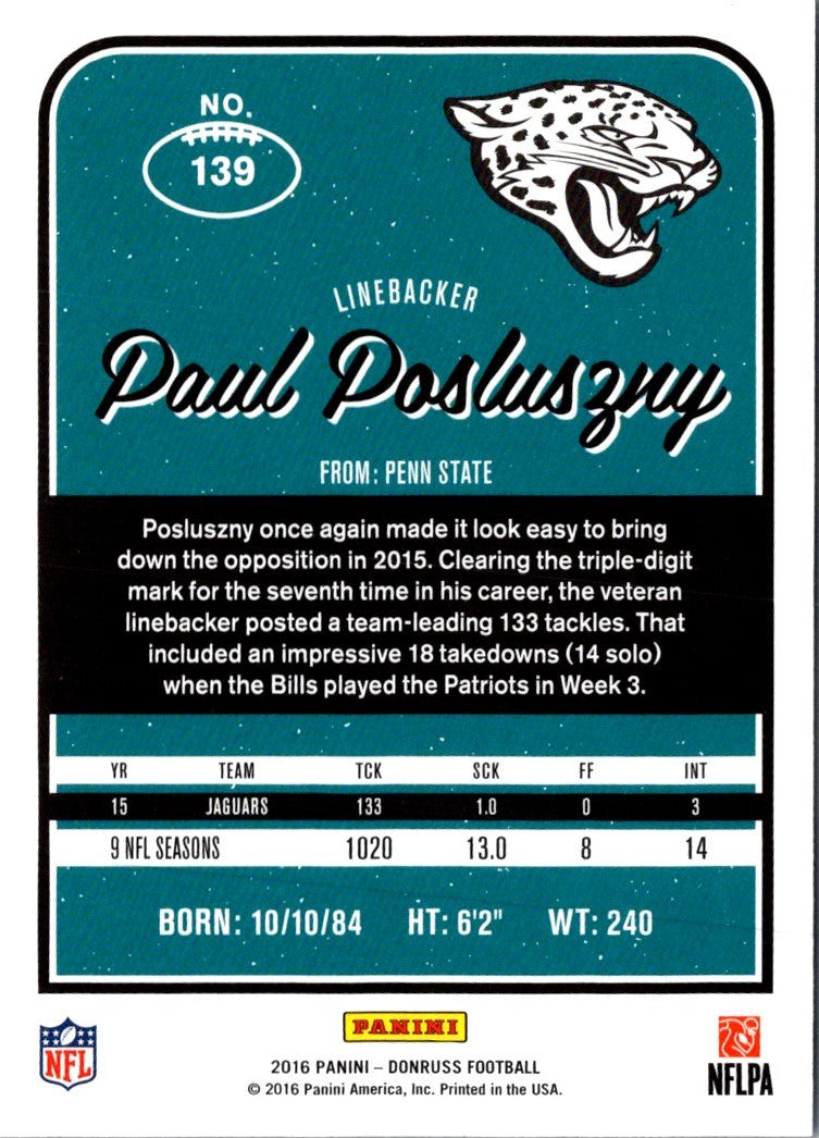 2016 Donruss Paul Posluszny