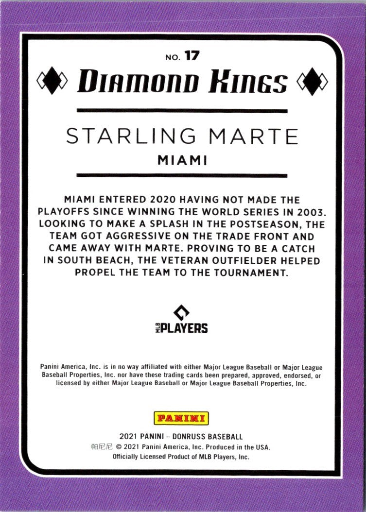 2021 Donruss Holo Purple Starling Marte