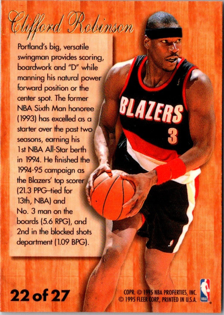 1995 Fleer Flair Hardwood Leader Clifford Robinson