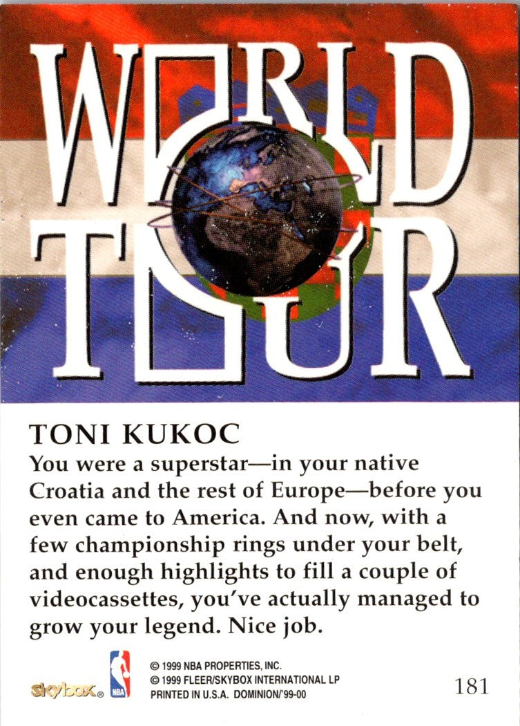 1999 SkyBox Dominion Toni Kukoc