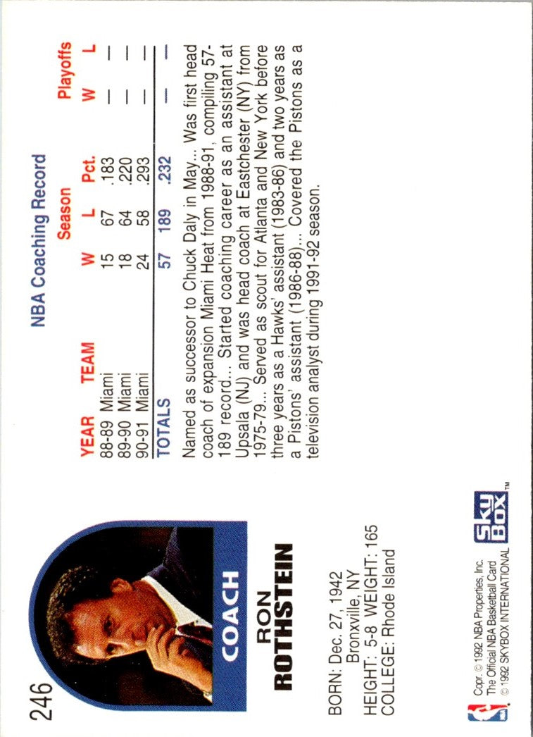 1992 Hoops Ron Rothstein