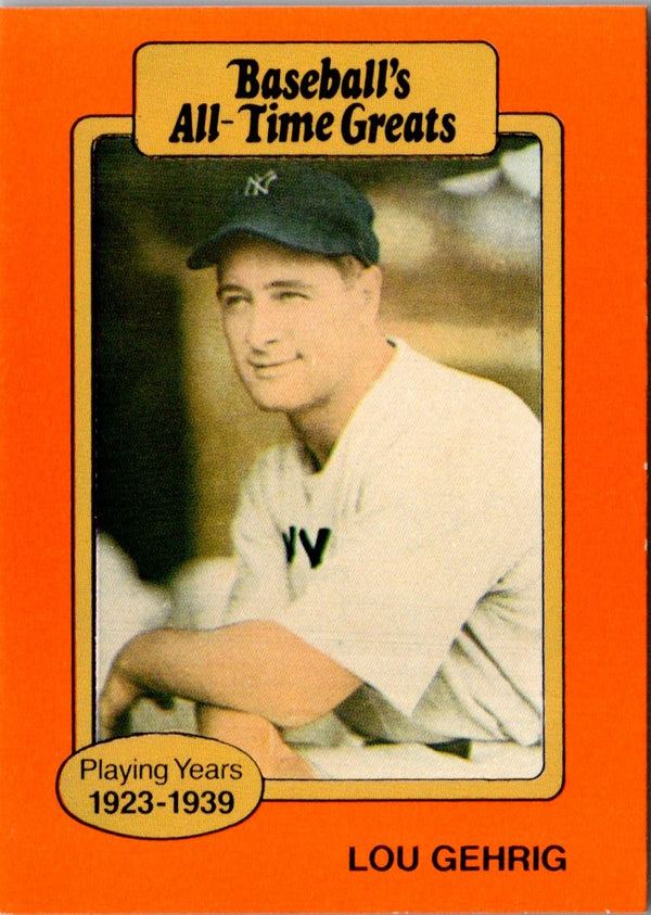 1987 Hygrade All-Time Greats Promos (Red Backs) Lou Gehrig #NNO