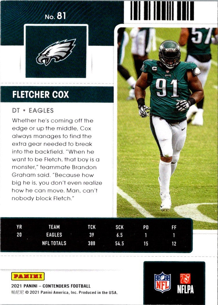 2021 Panini Contenders Fletcher Cox