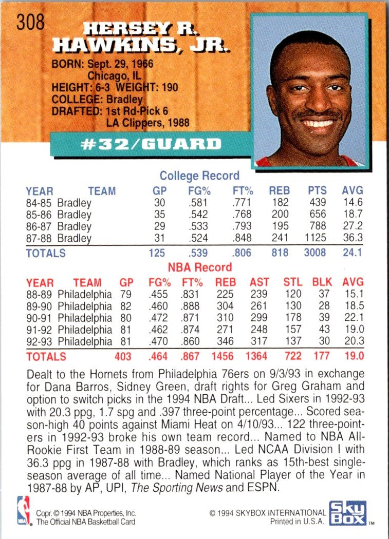 1993 Hoops Hersey Hawkins