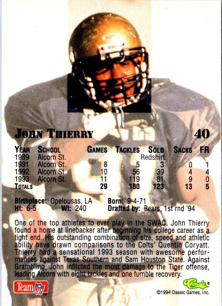 1994 Classic NFL Draft John Thierry