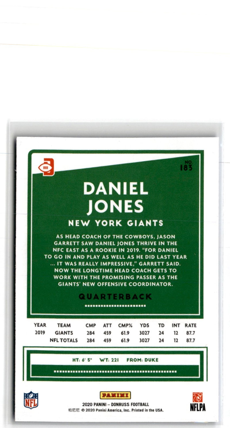 2020 Donruss Press Proofs Blue Daniel Jones