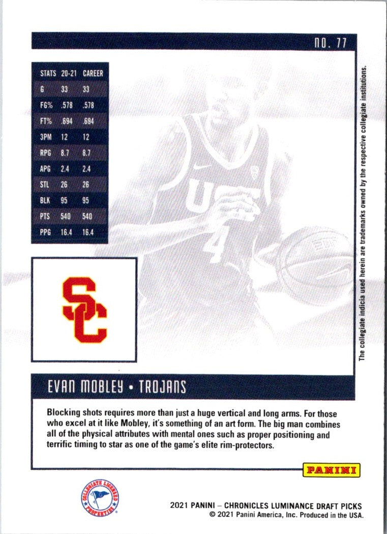 2021 Panini Chronicles Draft Picks Evan Mobley