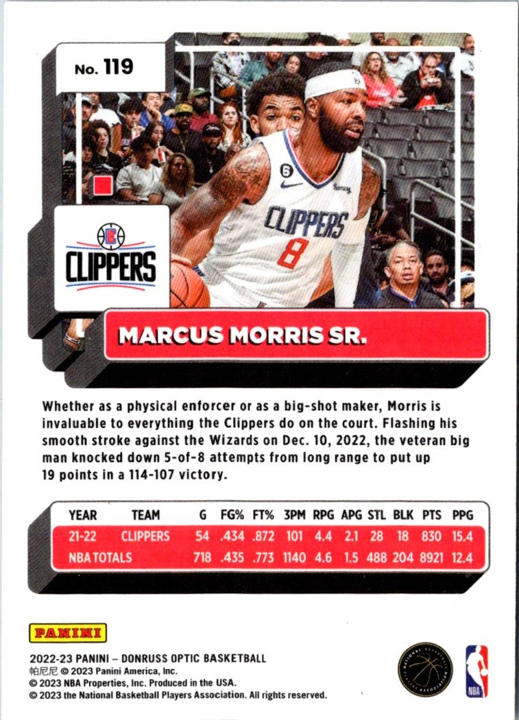 2022 Donruss Optic Marcus Morris Sr.