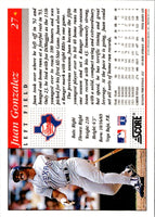 1994 Score Juan Gonzalez #27