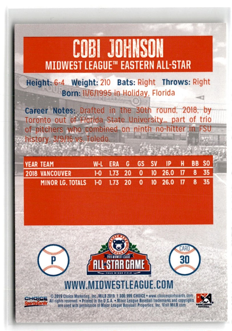 2019 Choice Midwest League All-Stars Cobi Johnson