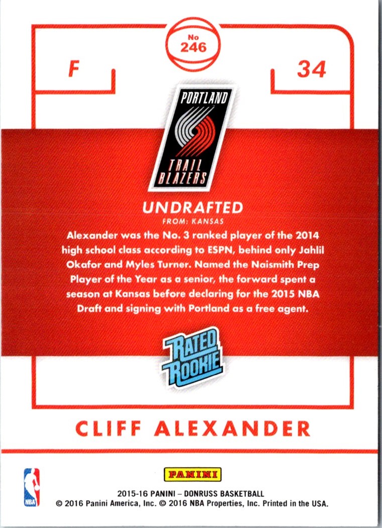 2015 Donruss Cliff Alexander