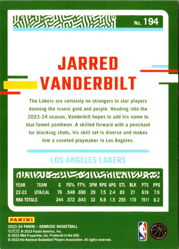 2023 Donruss Jarred Vanderbilt