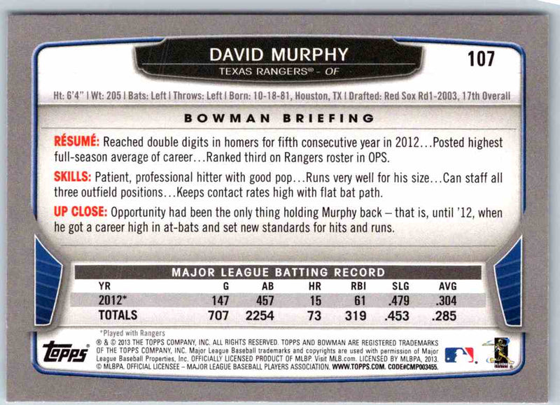 2013 Bowman David Murphy